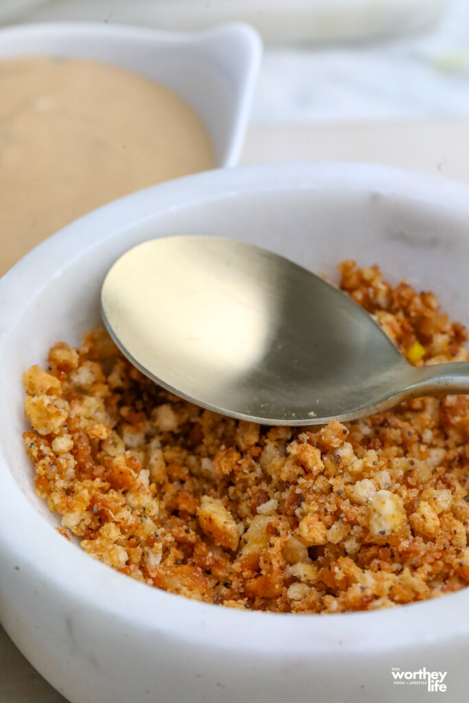 bagel chips into bread crumbs