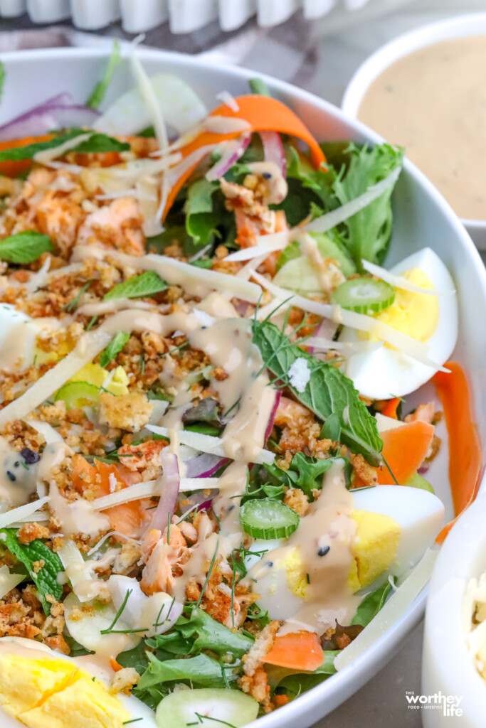 a smoked salmon recipe on a white plate