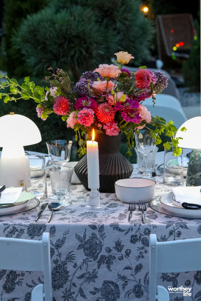 a summer dinner party tablescape