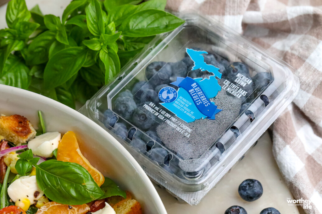 fresh blueberries in a container