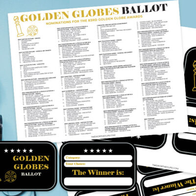 Golden Globes 2026 printable