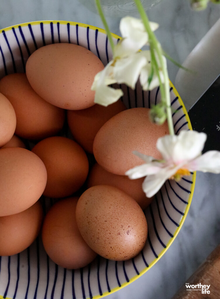 brown eggs in a bowl
