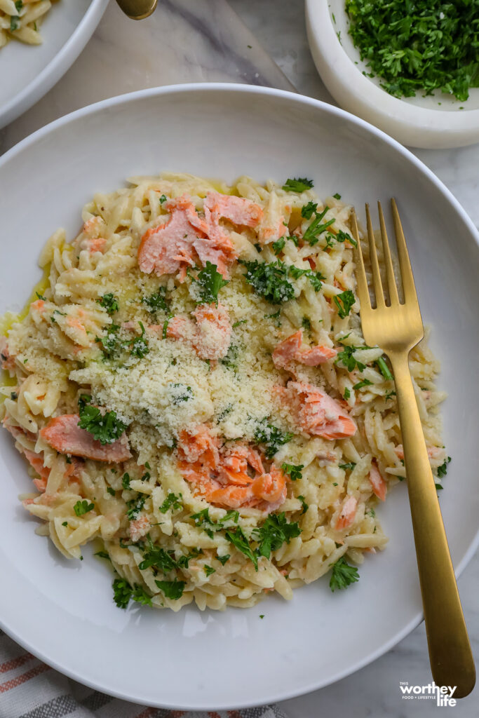 Creamy Salmon Orzo Pasta