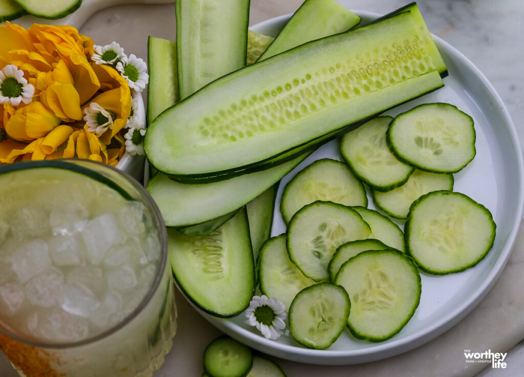 slices of cucumber