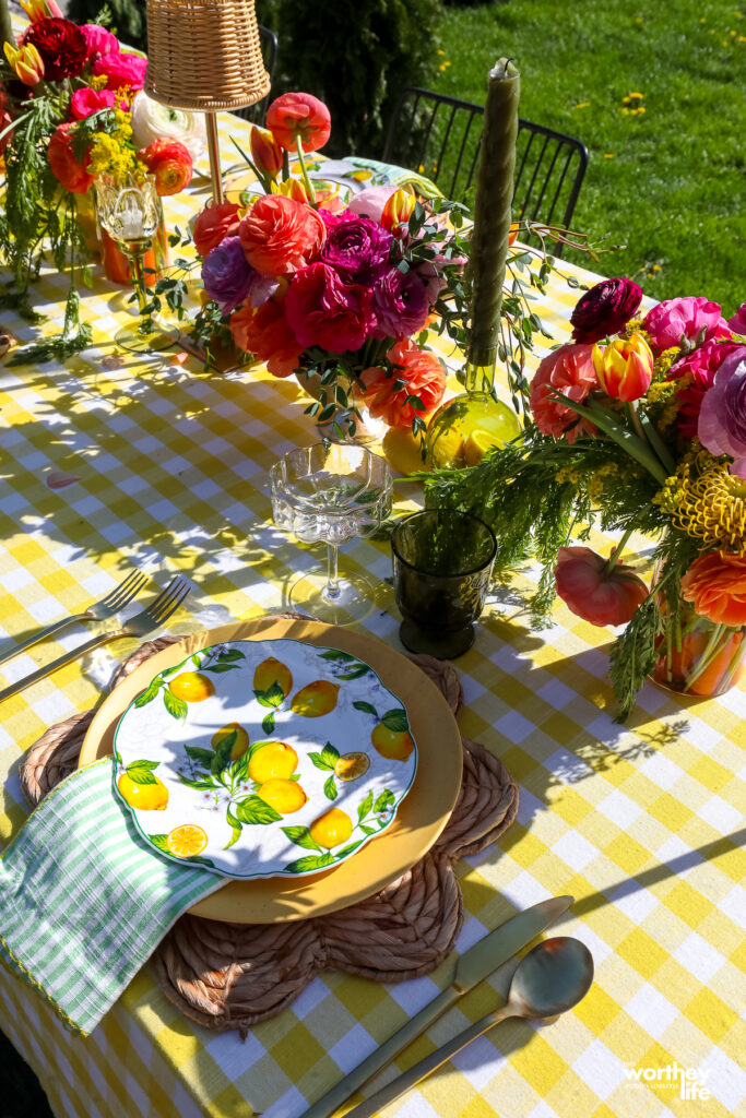 lemon inspired tablescape