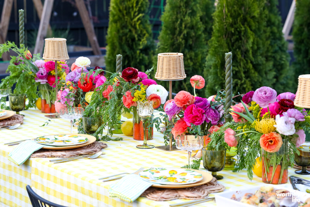 yellow lemon inspired tablescape